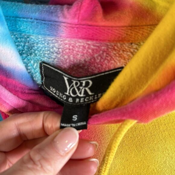 ✨ Young and Reckless Tie-Dye Hoodie - Men’s Size Small - Picture 2 of 3